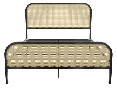 Roxanne Metal and Cane Platform Bed Cheap