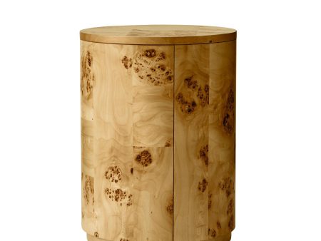 Burlwood Round Wood Veneer End Table Discount