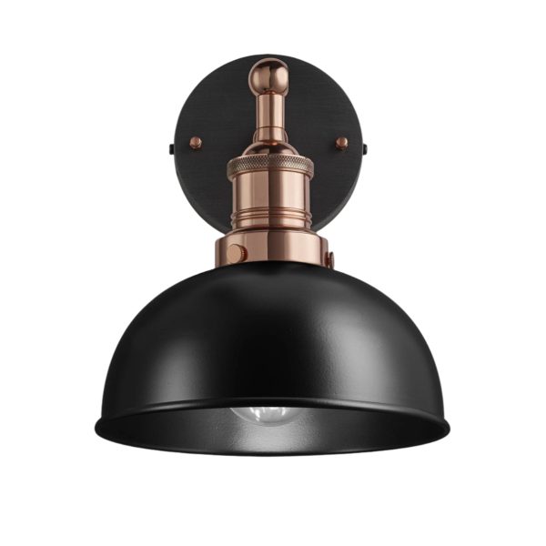 Brooklyn Dome Wall Light - 8 Inch - Black Fashion