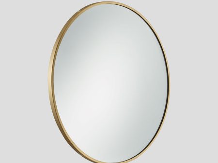 Urban Round Wall Mirror - 24 Inch - Brass Frame on Sale