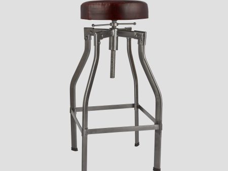 Turner Leather & Metal Adjustable Bar Stool - 35 Inch Fashion