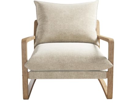 Mira Upholstered Sling Accent Chair with Solid Wood Frame For Cheap