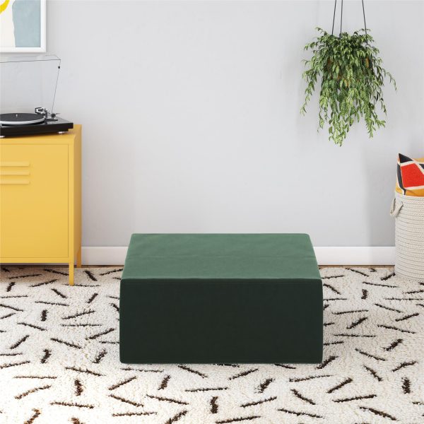 The Flower Ottoman Pouf Comfort Floor Seat and Footrest with Velour Fabric Online