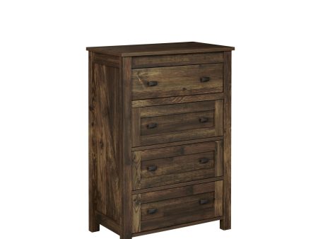 Farmington 4 Drawer Rustic Farmhouse Dresser with Linen Interiors For Sale