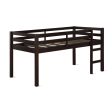 Milton Junior Twin Size Wooden Espresso Loft Bed for Kids Supply