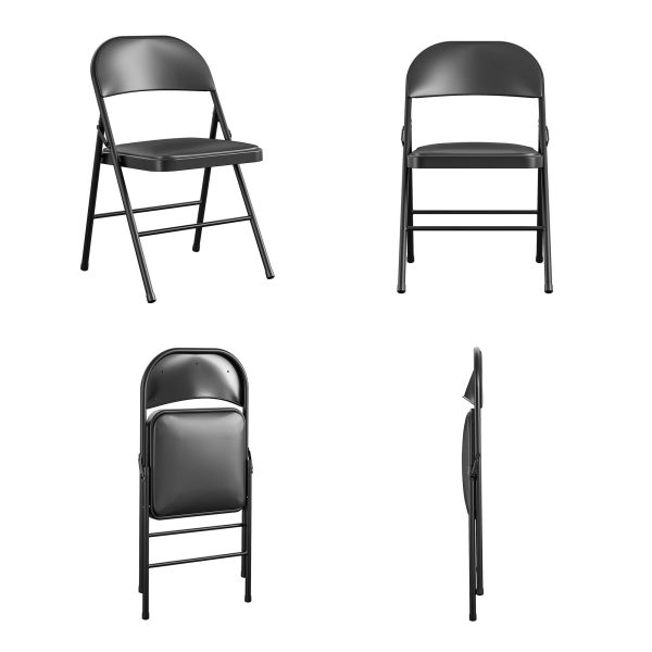 Premium Vinyl Padded Metal Folding Chair, Set of 4 Online Hot Sale