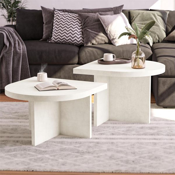 Daytona 2-Piece Modern Coffee Table with Rounded Edges Online now