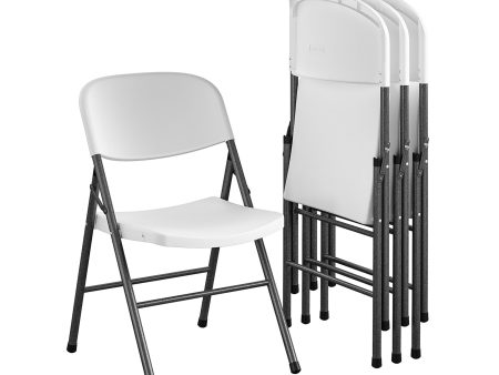 Commercial Plastic Indoor Outdoor Folding Chairs, Pack of 4 Online Sale