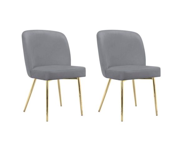 Trina Dining Chair with Chrome Plated Gold Legs, Set of 2 Online now