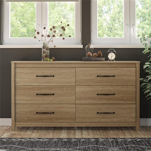 Augusta 6 Drawer Wide Dresser with Easy SwitchLock™ Assembly Fashion