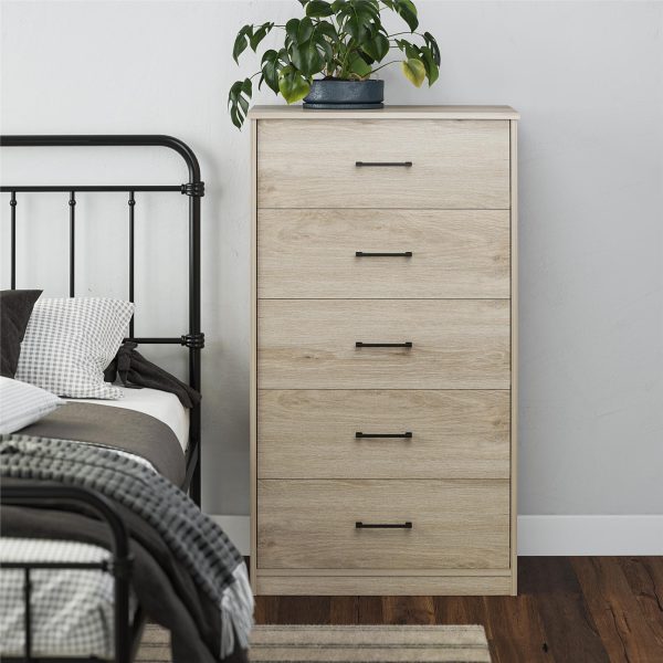 Easy Build Pearce Tall 5 Drawer Dresser with Interlocking SwitchLock™ System Online