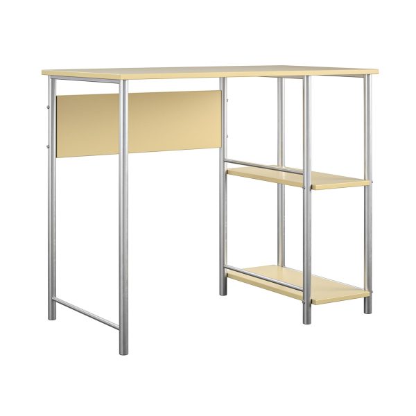 Meridian Metal Computer Desk With 2 Side Storage Shelves Fashion