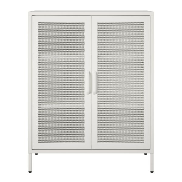 Shadwick 2 Door Metal Locker Accent Storage Cabinet-Mesh Metal Doors For Cheap