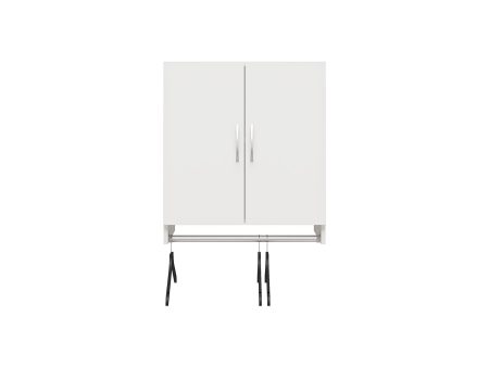 Basin 2 Door Wall Storage Cabinet with Hanging Rod Discount