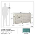 Monticello Wide 6 Drawer Dresser with Gold Accents on Sale