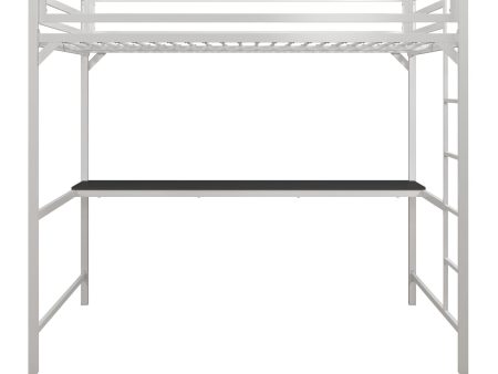 Miles Metal Full Loft Bed with Desk with an Integrated Ladder Online Hot Sale