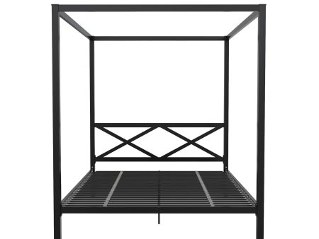 Remna Queen Metal Canopy Bed Cheap