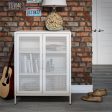 Shadwick 2 Door Metal Locker Accent Storage Cabinet-Mesh Metal Doors For Cheap