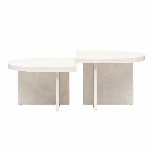 Daytona 2-Piece Modern Coffee Table with Rounded Edges Online now