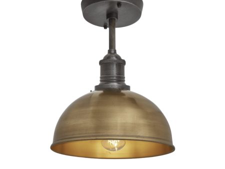 Brooklyn Dome Flush Mount - 8 Inch - Brass Discount