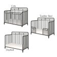 Monarch Hill Hawken 3 in 1 Convertible Metal Crib Adjusts to 3 Heights Online now