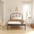 Camie Metal Bed with Adjustable Height Base and Vintage Headboard Online