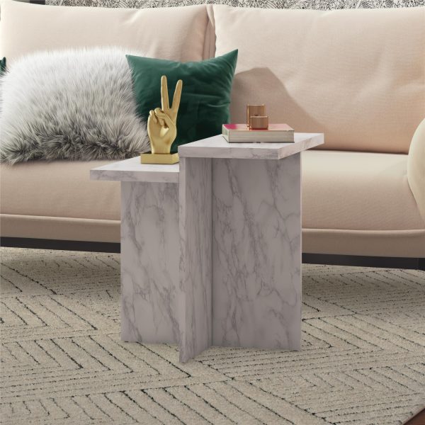 Brielle Accent Table with Faux Marble Online Sale