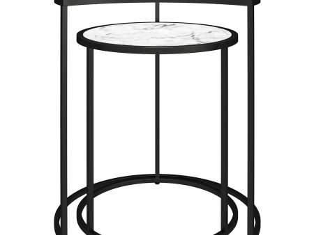 Moon Phases Nesting End Tables with Marble Glass Online Hot Sale