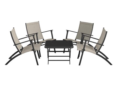 5 Piece Folding Sling Chat Set Online now