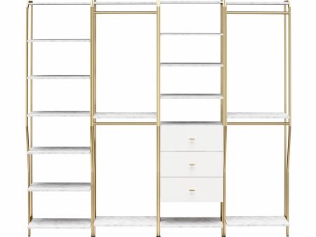 Gwyneth Closet 4 Piece Bundle-2 Hanging Rod, 1 Shelf & 1 Drawer Unit Sale