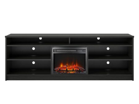 Hendrix 75 Inch TV Stand with Electric Fireplace Insert and 6 Shelves Fashion