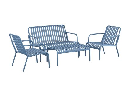 Poolside Gossip Ola 4 Piece All Steel Conversation Set Discount