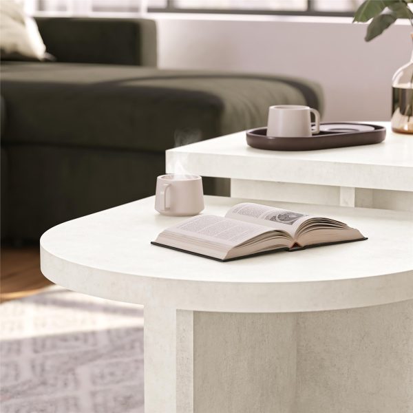 Daytona 2-Piece Modern Coffee Table with Rounded Edges Online now