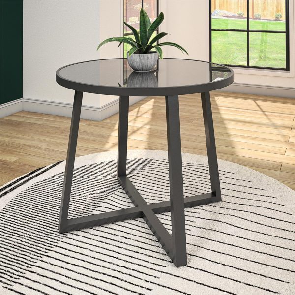 35  Round Indoor or Outdoor Dining Table with Glass Top Sale