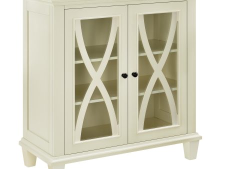 Ellington Glass Double Door Accent Cabinet with Shelves For Discount