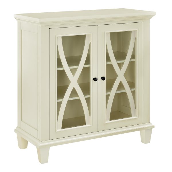 Ellington Glass Double Door Accent Cabinet with Shelves For Discount