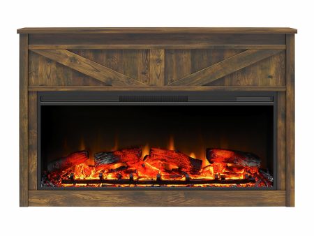 Farmington Wide Modern Farmhouse Mantel with Electric Fireplace For Cheap