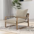 Mira Upholstered Sling Accent Chair with Solid Wood Frame For Cheap