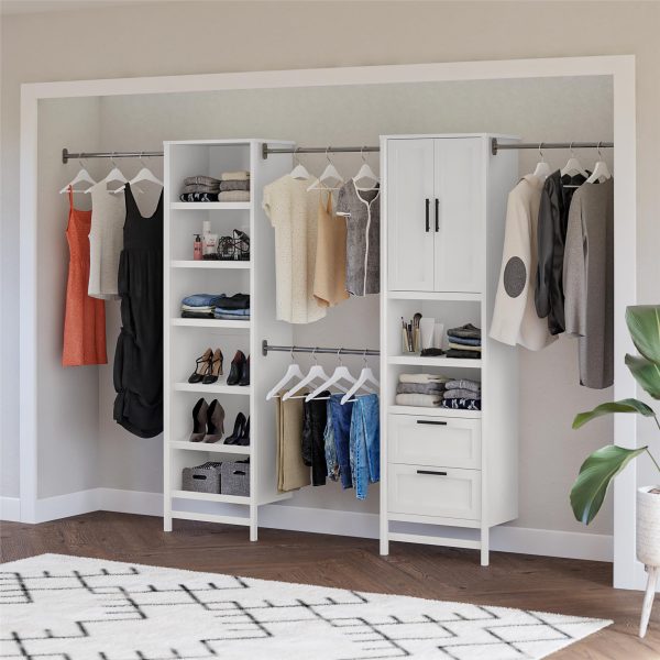 Luxe Wardrobe Closet Organizer 2 Piece Bundle Online now