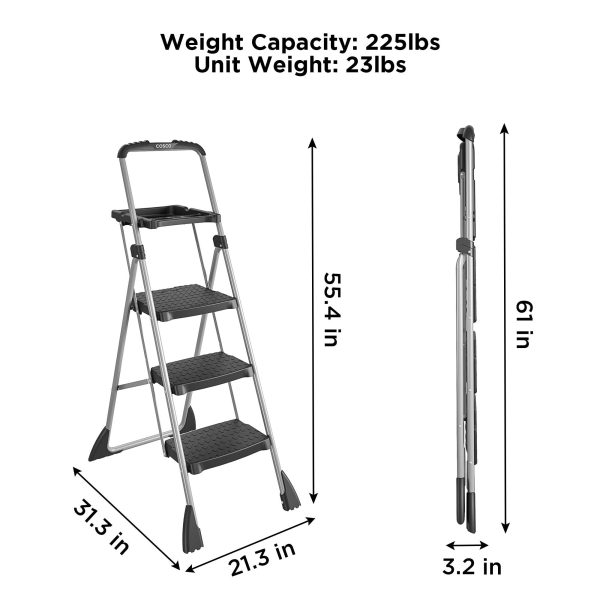 3 Step Steel Work Platform with 225 lb Weight Capacity For Sale