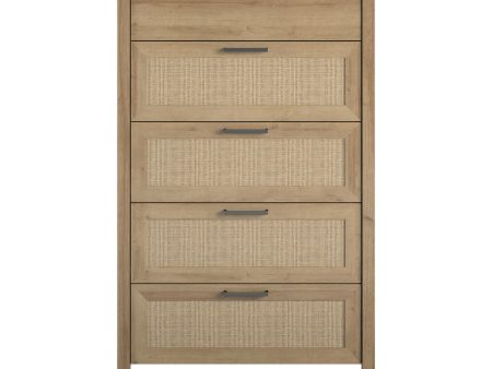 Amberly Rattan 5 Drawer Dresser Online