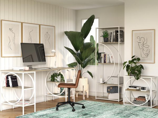 Strafford Accent Table with 4 Open Shelves For Cheap