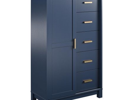 Armada Gentlemen s Chest with Adjustable Shelving and Gold Knobs Supply