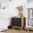 Leva Scandinavian Style 2 Drawer Nightstand Sale