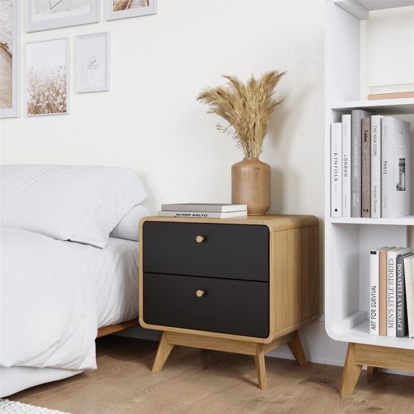 Leva Scandinavian Style 2 Drawer Nightstand Sale