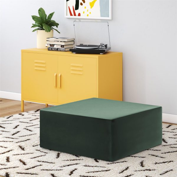 The Flower Ottoman Pouf Comfort Floor Seat and Footrest with Velour Fabric Online