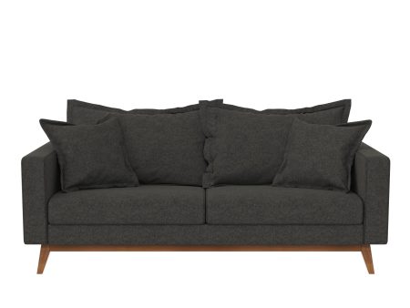 Miriam Pillowback Wood Stretcher Sofa, Includes 2 Matching Pillows Sale