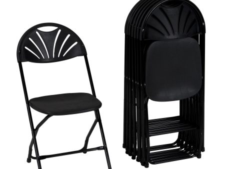 Commercial Fan Back Plastic Folding Stacking Chairs, Set of 8 on Sale