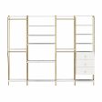 Gwyneth Closet 4 Piece Bundle-2 Hanging Rod, 1 Vanity & 1 Drawer Unit For Discount