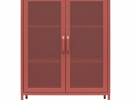 Channing 2 Door Accent Cabinet-Mesh Metal Locker For Sale